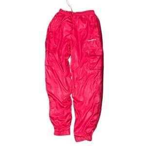 Adidas pink nylon track pants
